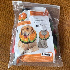 Inflatable Dog Cone Collar Dog Neck Hamburger Small with Pump NEW